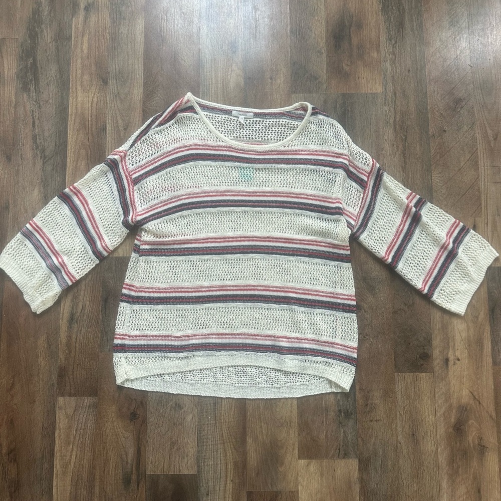 NWT Maurices Striped Sweater - Cream, Red, and Navy